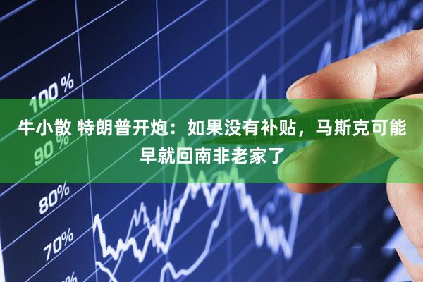 牛小散 特朗普开炮：如果没有补贴，马斯克可能早就回南非老家了