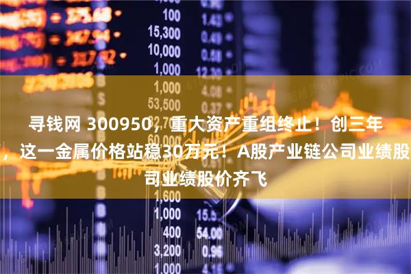 寻钱网 300950，重大资产重组终止！创三年半新高，这一金属价格站稳30万元！A股产业链公司业绩股价齐飞